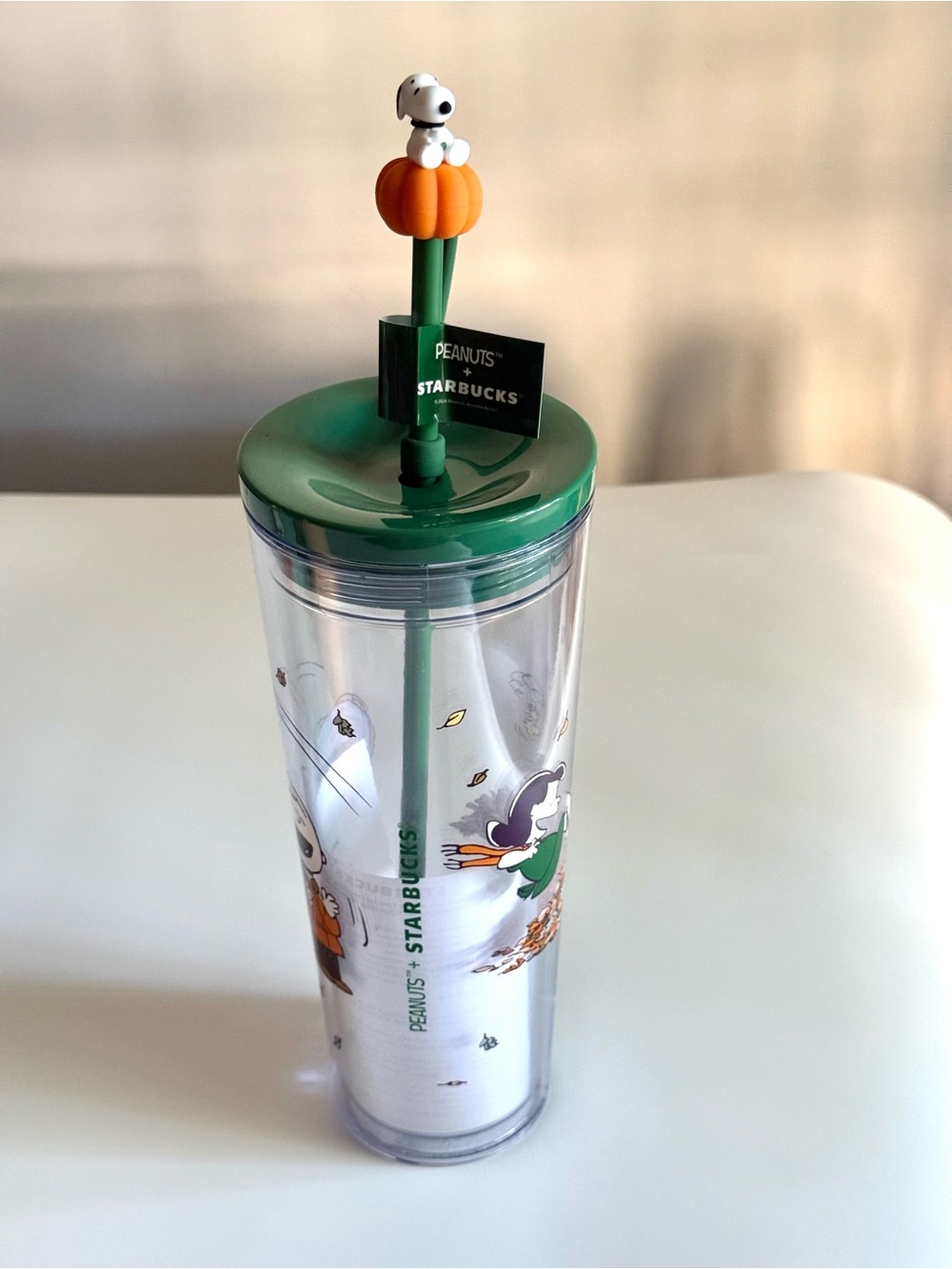 Peanuts Starbucks plastic cold cup featuring Charlie Brown and friends (NWT)